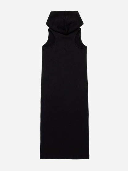Girls Sleeveless Hooded Dress in Black