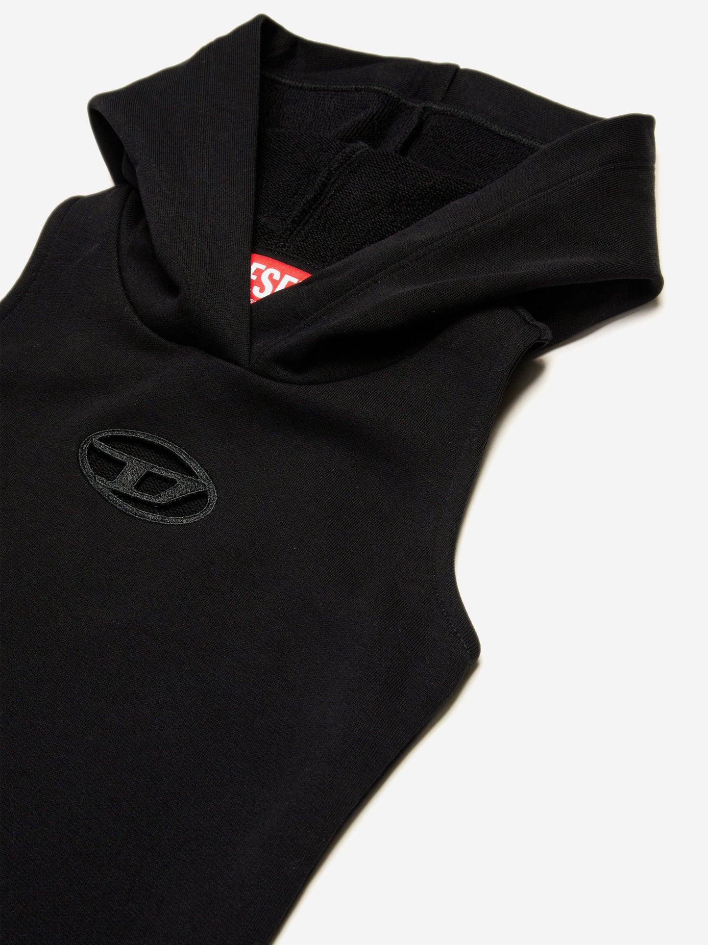 Girls Sleeveless Hooded Dress in Black