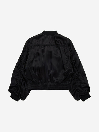 Girls Shiny Bomber Jacket in Black