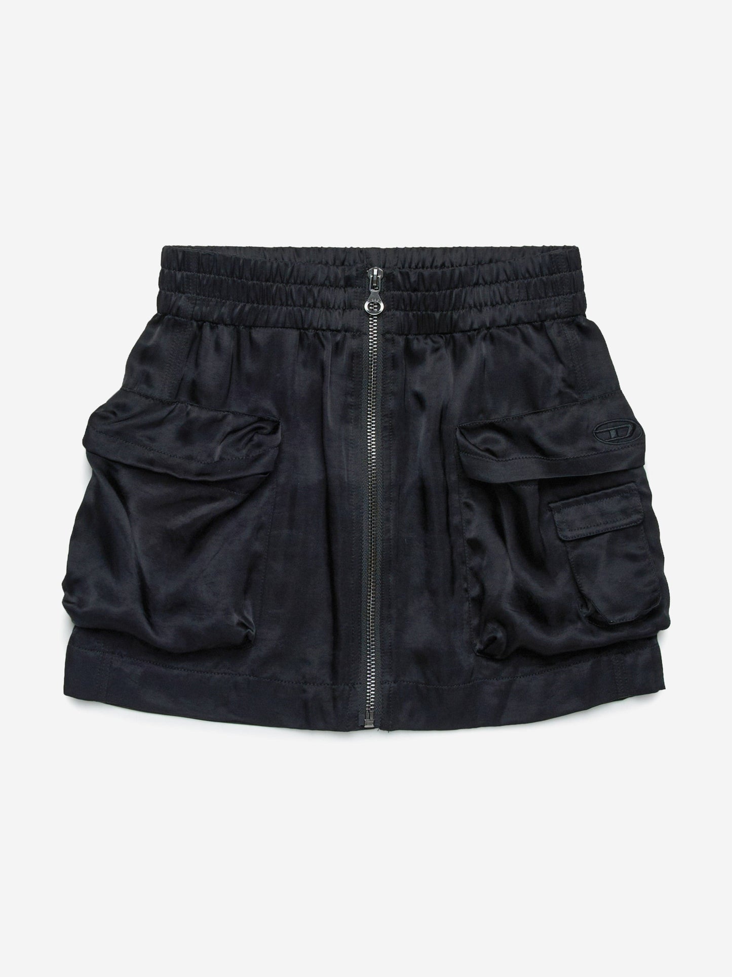 Girls Shiny Cargo Skirt in Black