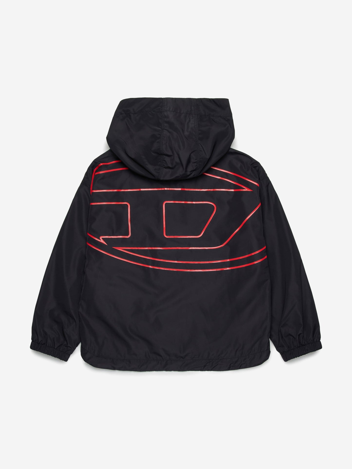 Boys Oval D Hooded Windbreaker in Black