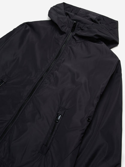 Boys Oval D Hooded Windbreaker in Black