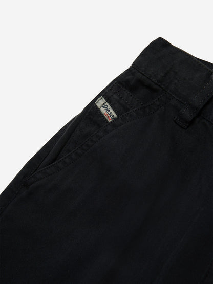 Girls Wide Leg Cargo Trousers in Black