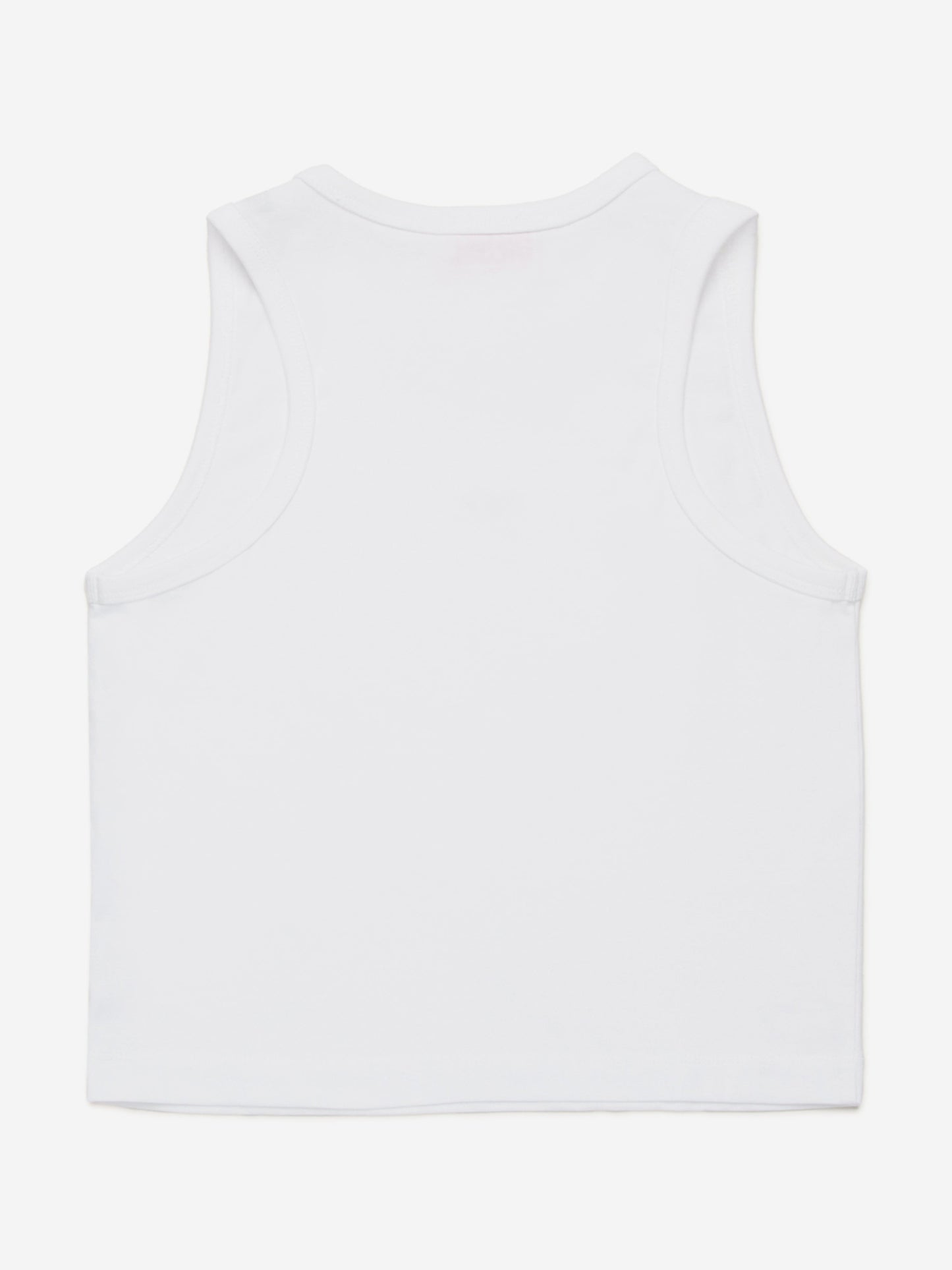 Girls D Logo Sleeveless Top in White