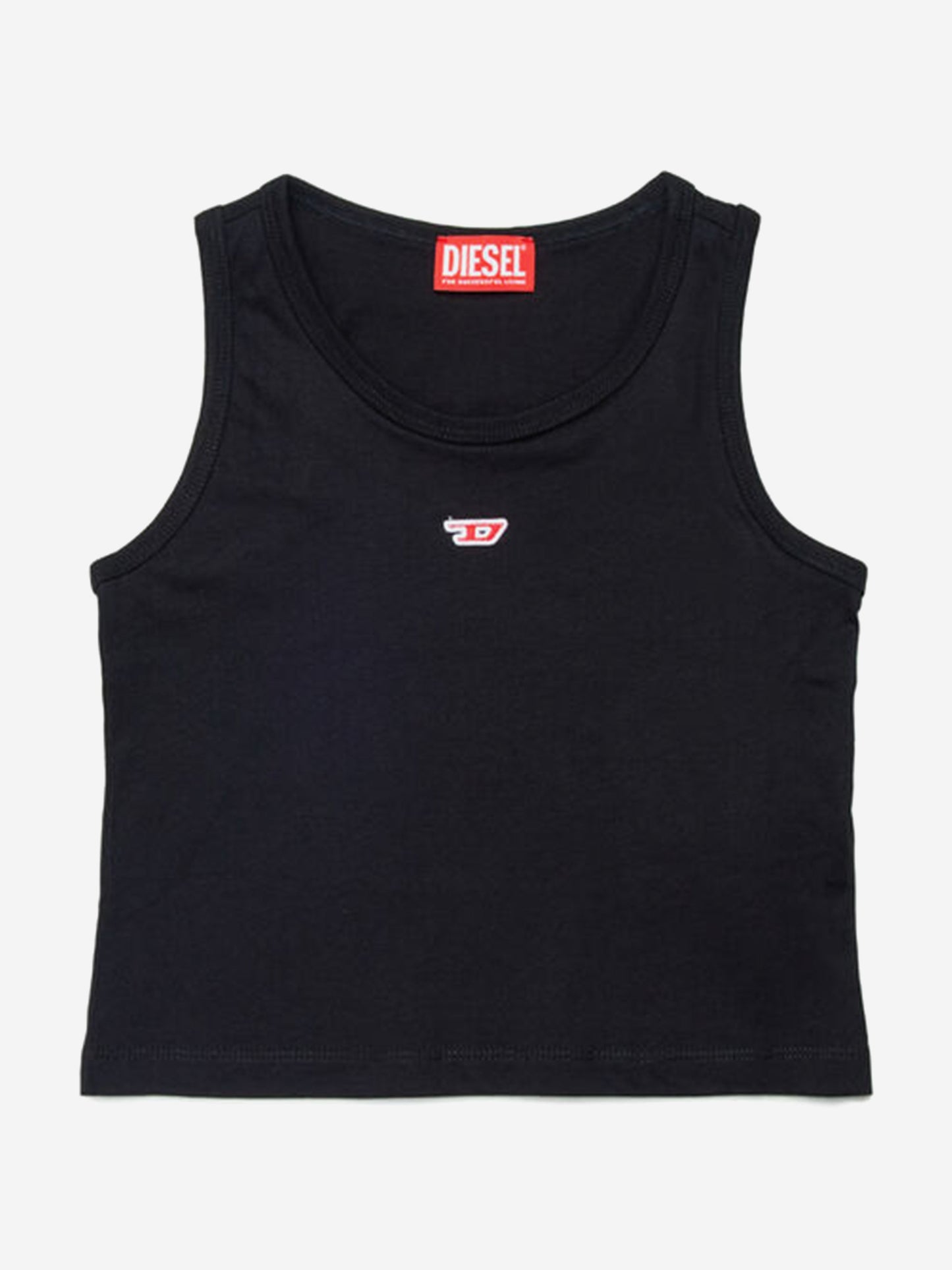 Girls D Logo Sleeveless Top in Black