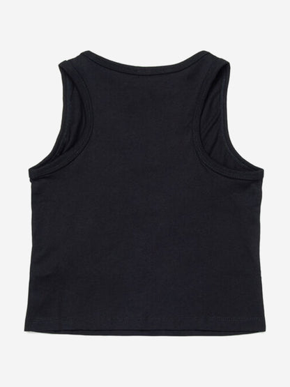 Girls D Logo Sleeveless Top in Black