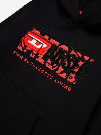 Boys Logo Hoodie in Black
