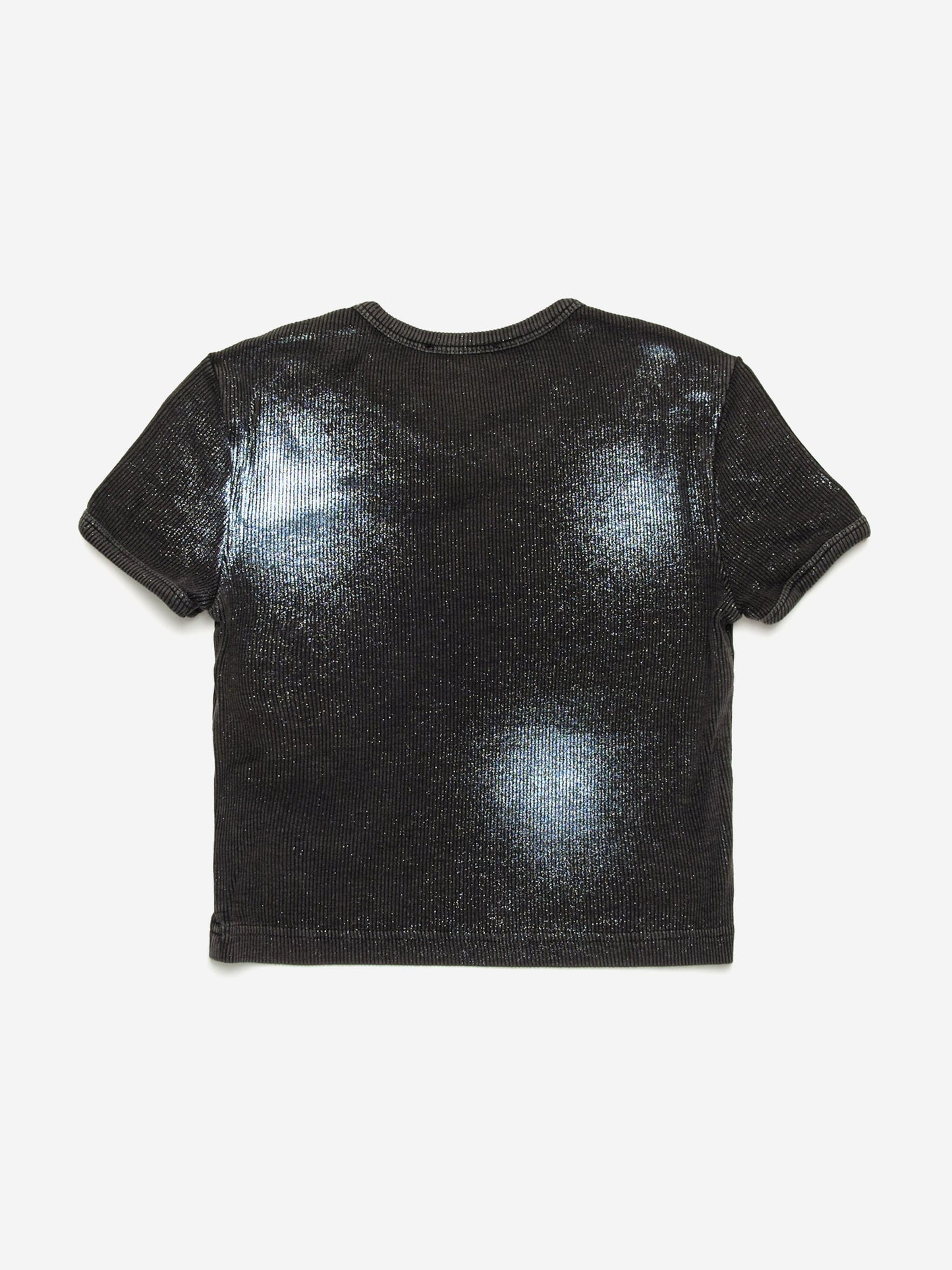 Girls Metallic Shimmer Oval D T-Shirt in Black