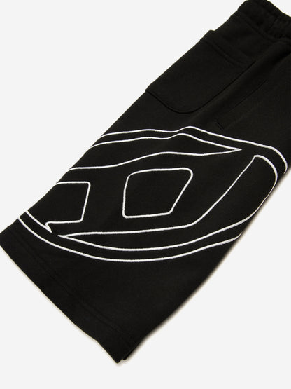 Boys Oval D Logo Sweat Shorts in Black