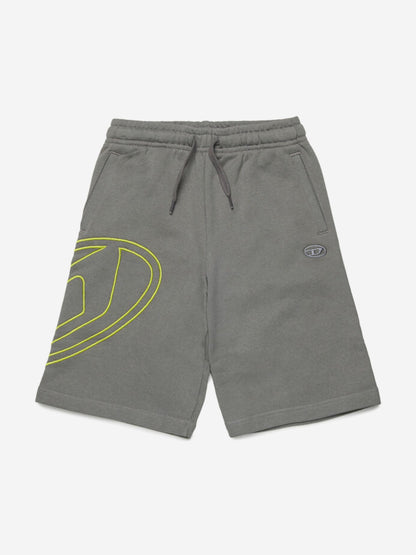 Boys Oval D Logo Sweat Shorts in Grey