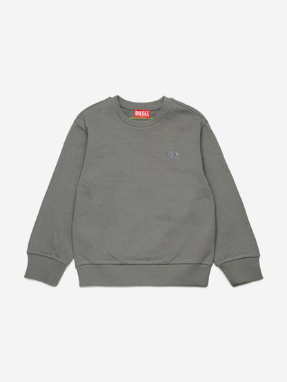 Boys Oval D Logo Sweatshirt in Grey
