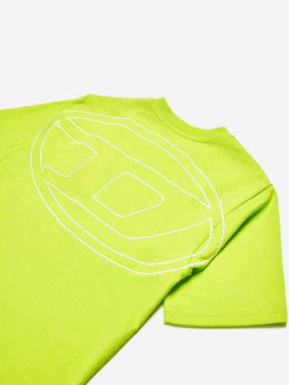 Boys Oval D Logo T-Shirt in Green