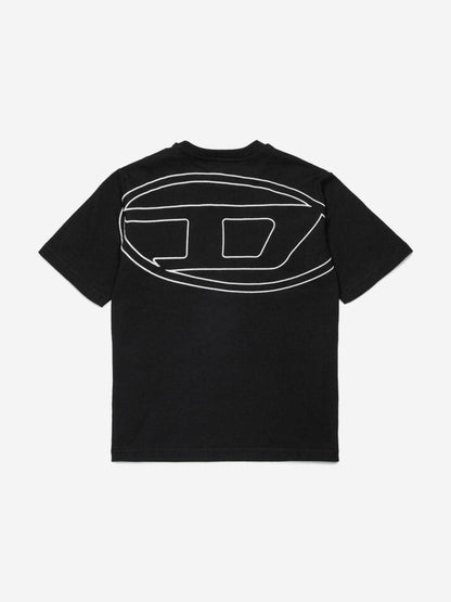 Boys Oval D Logo T-Shirt in Black