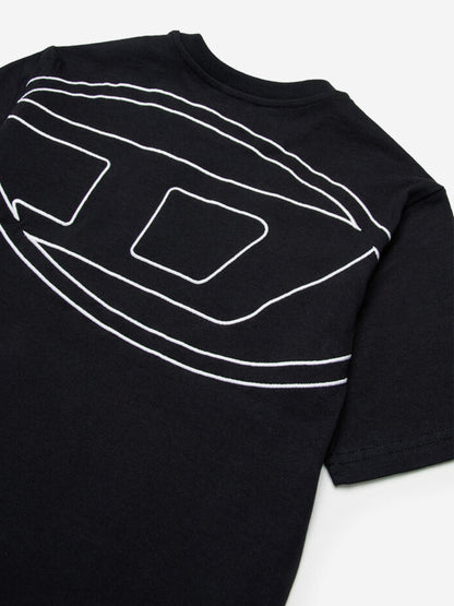 Boys Oval D Logo T-Shirt in Black