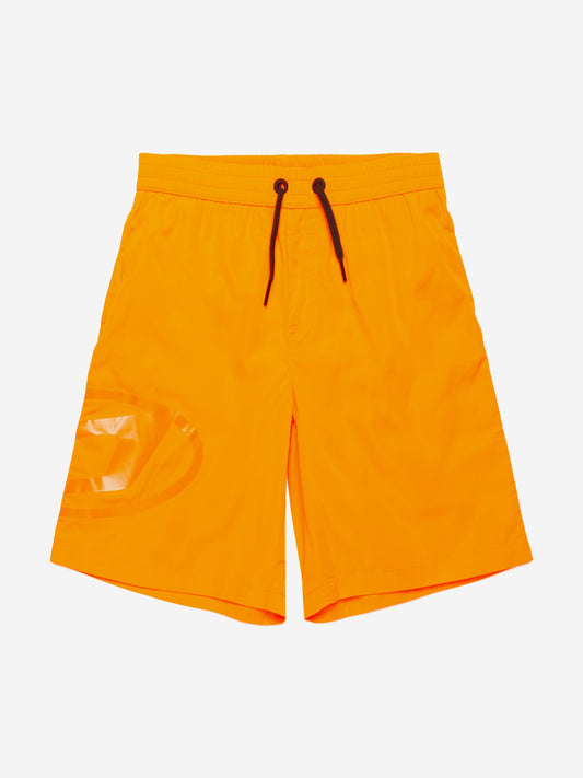 Boys Oval D Logo Swim Shorts in Orange