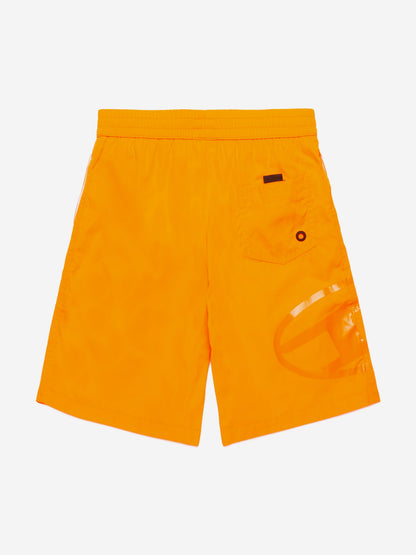 Boys Oval D Logo Swim Shorts in Orange