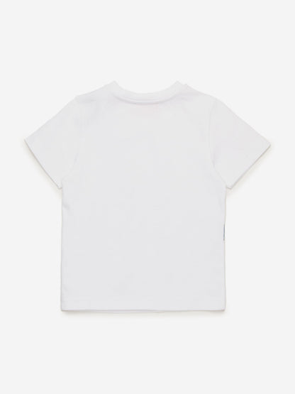 Baby Boys Crossbody Bag Print T-Shirt in White