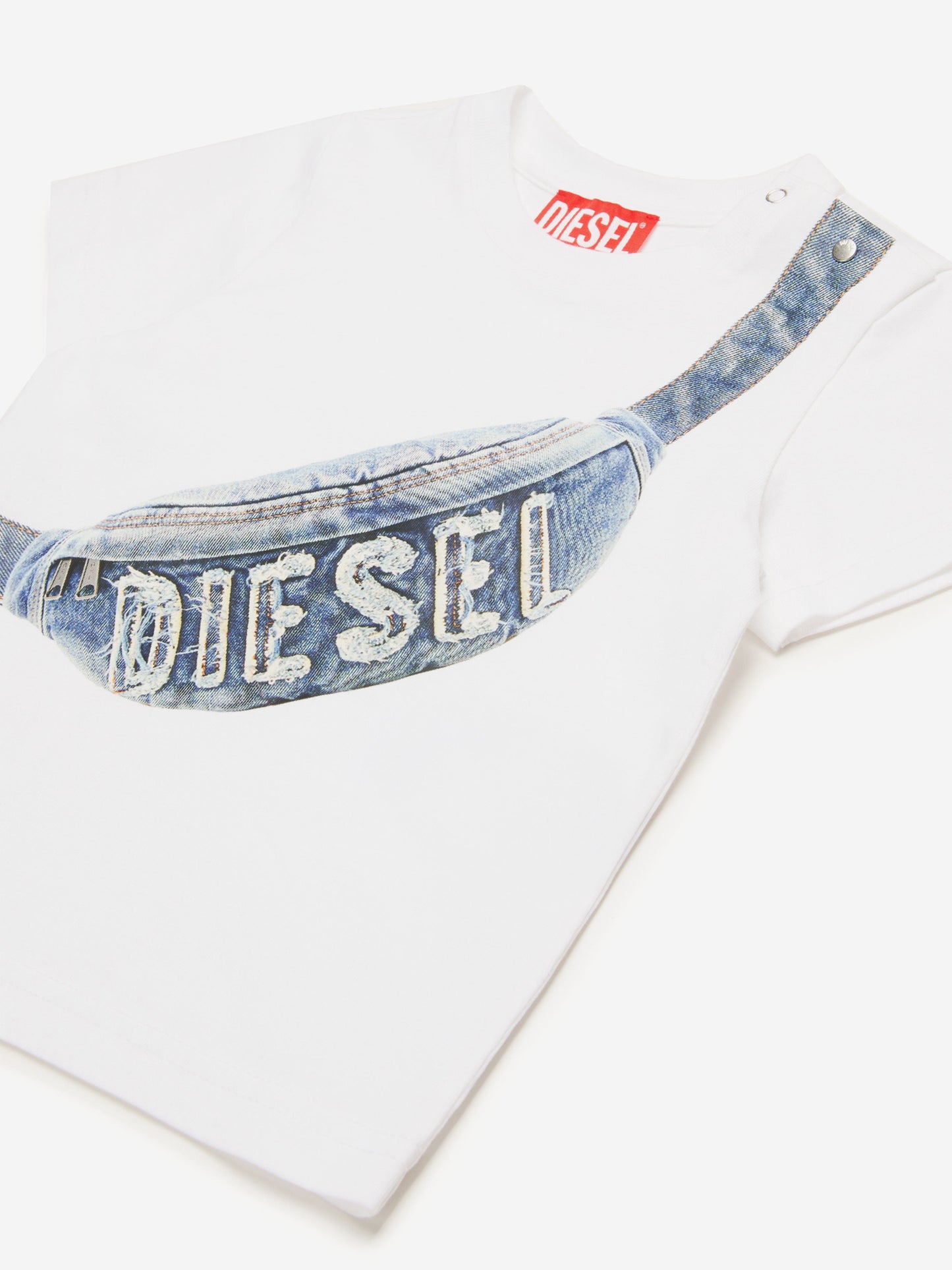 Baby Boys Crossbody Bag Print T-Shirt in White