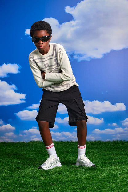 Boys Logo Jumper in Ivory