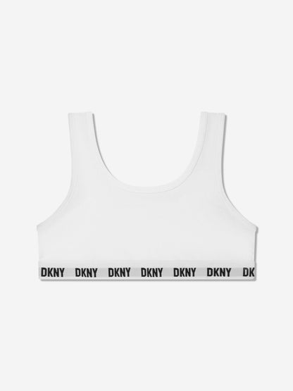 DKNY 女童 3 件装运动文胸套装（黑色）