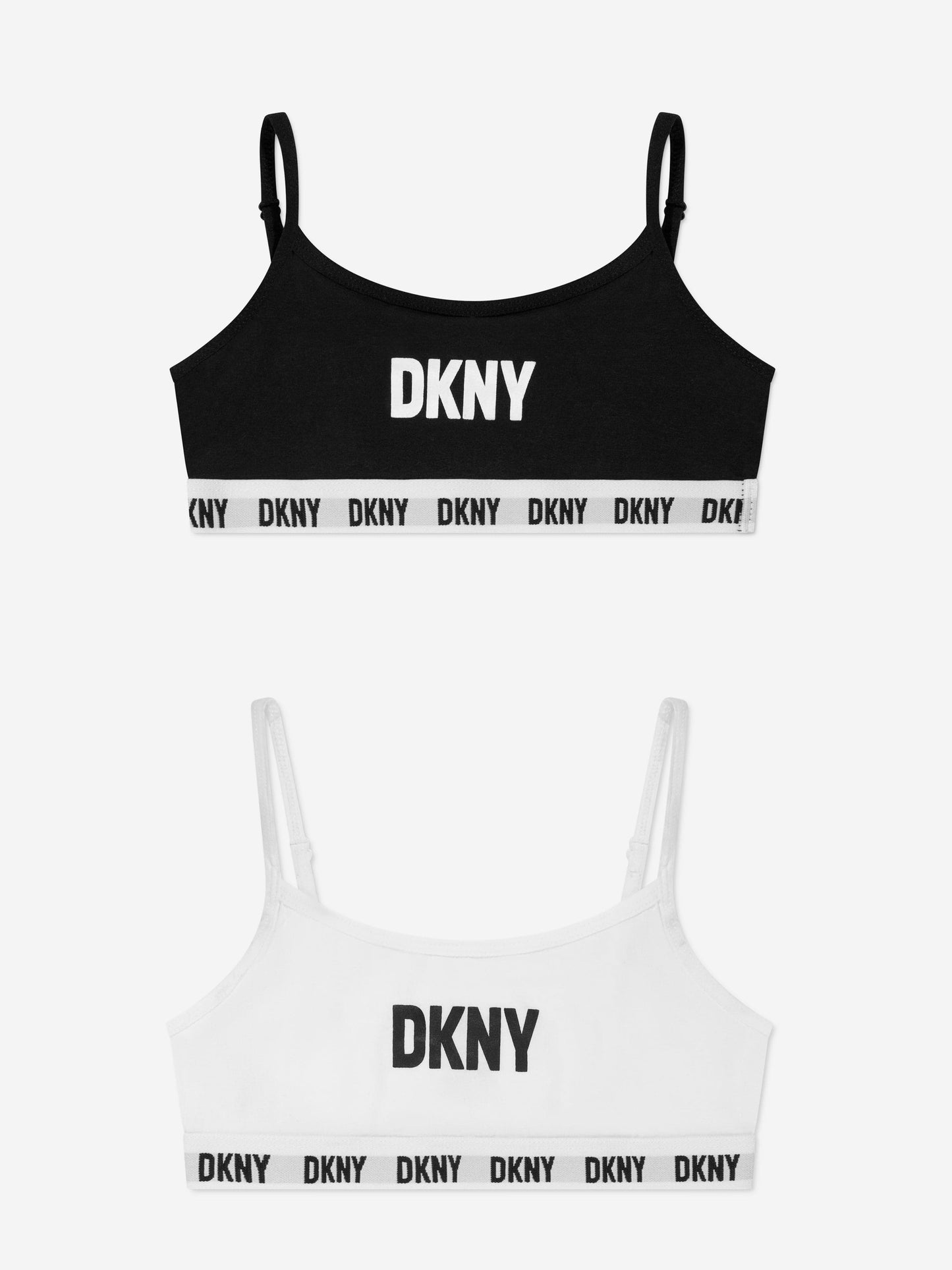 DKNY 女童训练文胸套装（2 件装）（黑色）