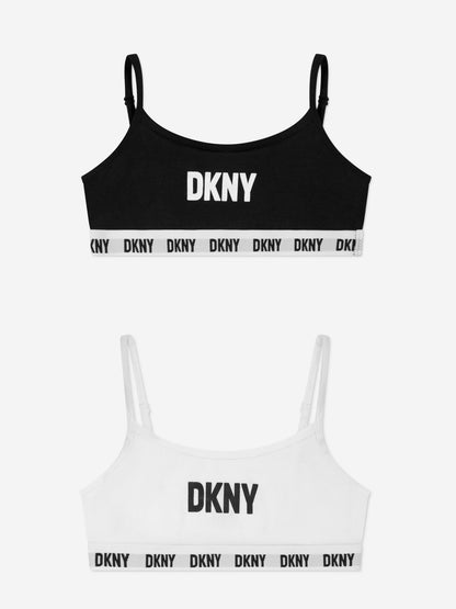 DKNY 女童训练文胸套装（2 件装）（黑色）