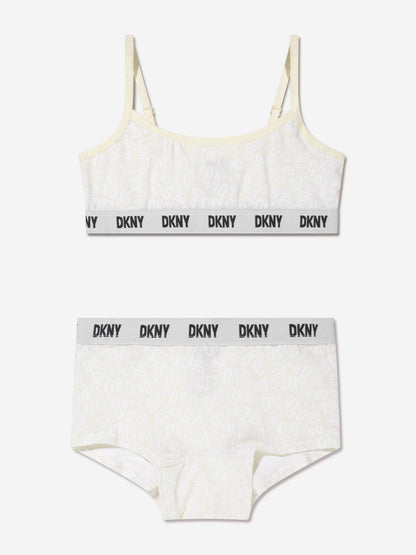 DKNY 女童训练文胸和内裤套装（象牙色）