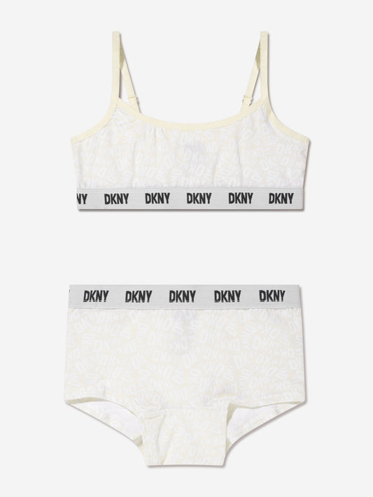 DKNY 女童训练文胸和内裤套装（象牙色）