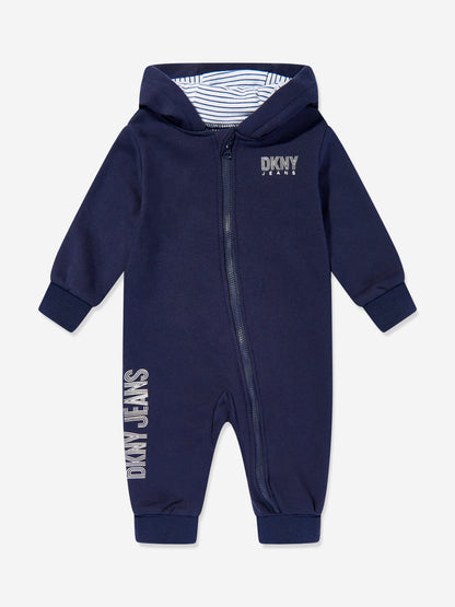 DKNY Baby Boys Hooded All In One in Navy