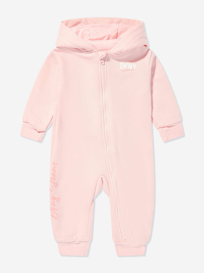 DKNY Baby Girls Hooded All In One in Pink