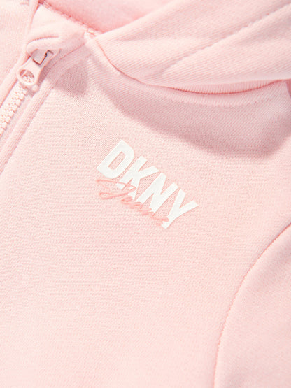 DKNY Baby Girls Hooded All In One in Pink