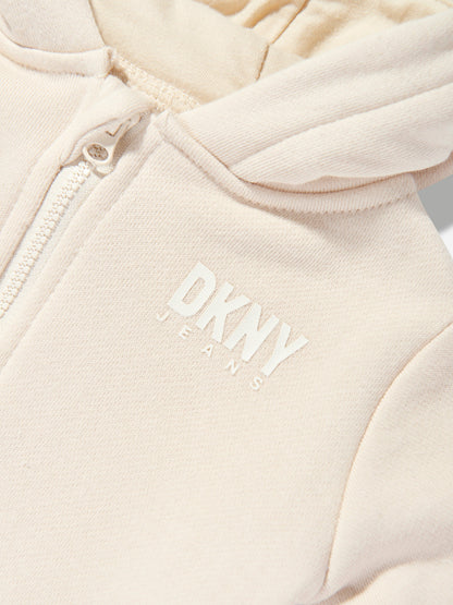 DKNY Baby Hooded All In One in Beige