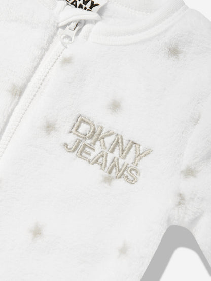 DKNY Baby Logo Star Babygrow in White