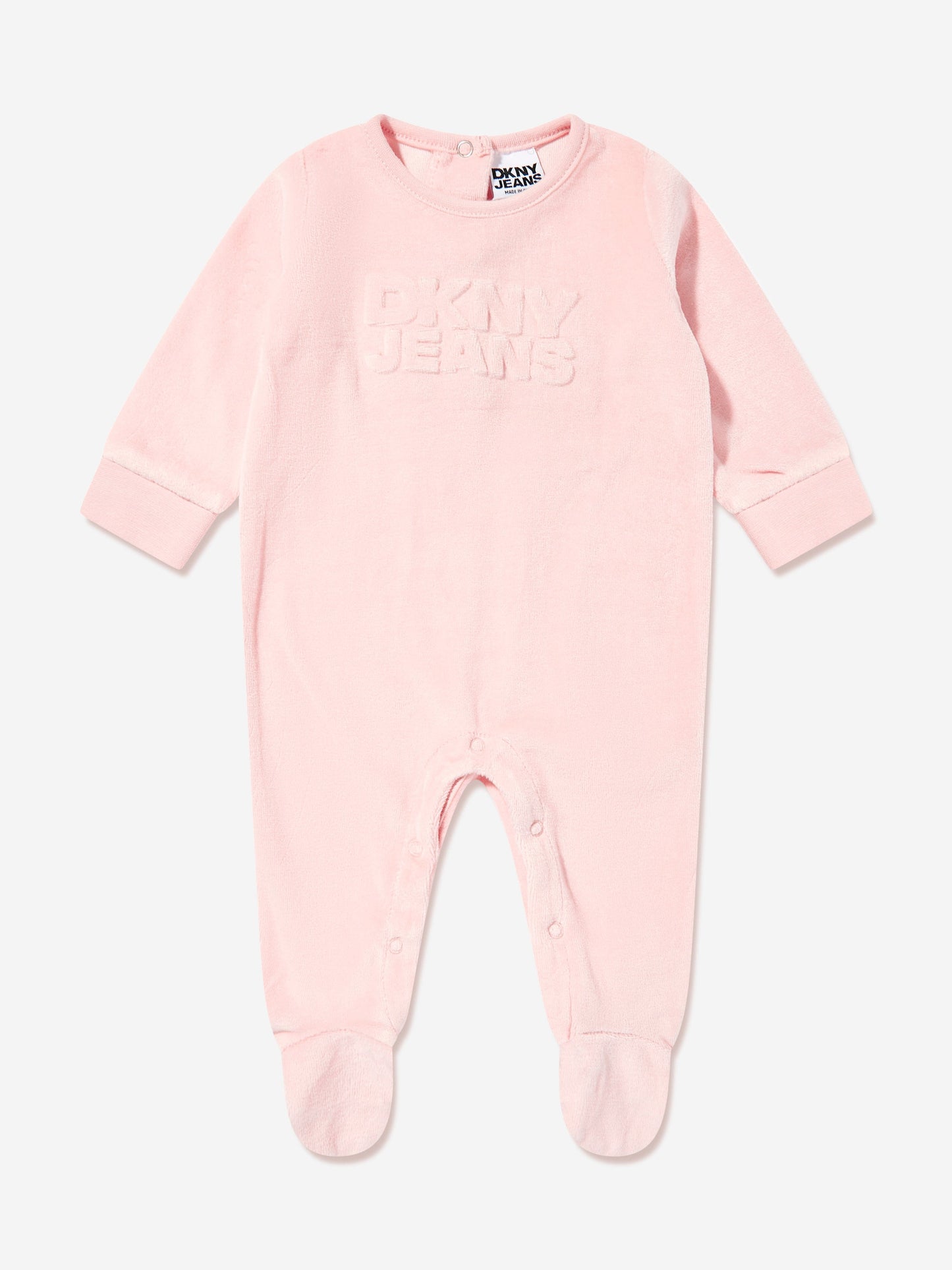 DKNY Baby Girls Velour Babygrow in Pink