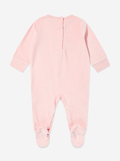 DKNY Baby Girls Velour Babygrow in Pink