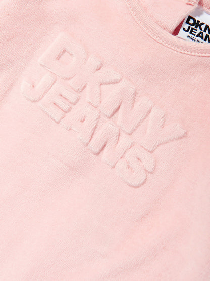 DKNY Baby Girls Velour Babygrow in Pink