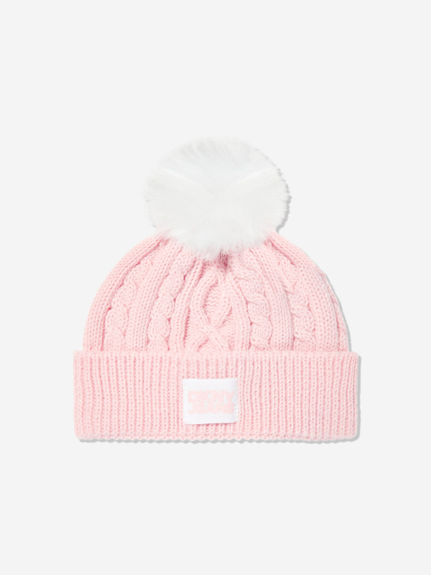 DKNY Baby Girls Pom Pom Knitted Hat and Socks Set in Pink