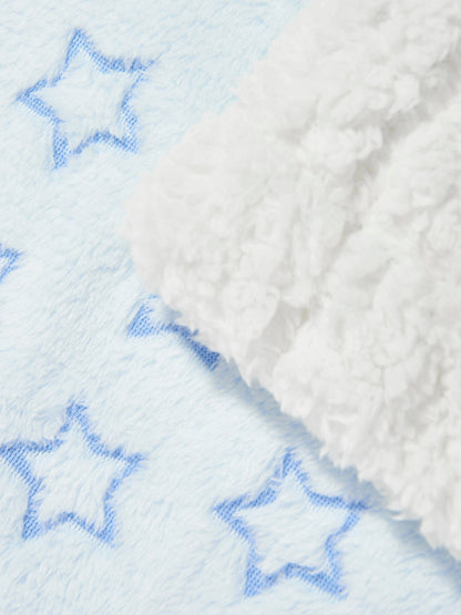 DKNY Baby Boys Sherpa Fleece Star Blanket in Blue (90cm)