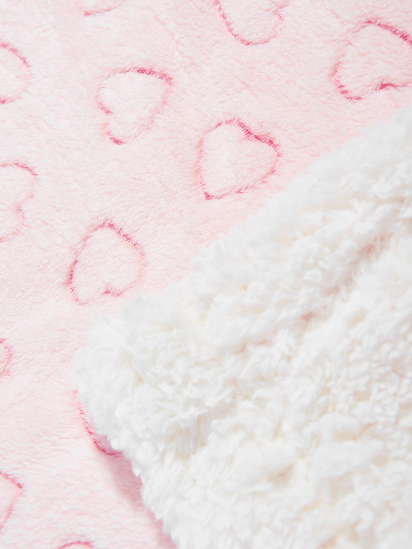 DKNY Baby Girls Sherpa Fleece Heart Blanket in Pink (90cm)