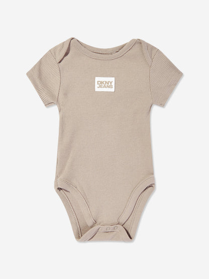 DKNY Baby 3 Piece Babygrow Set in Beige