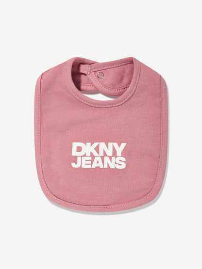 DKNY Baby Girls Bib and Socks Set in Pink