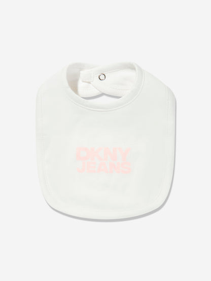 DKNY Baby Girls Bib and Socks Set in Pink