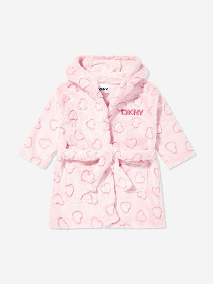 DKNY Baby Girls Heart Bathrobe in Pink