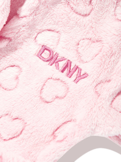 DKNY Baby Girls Heart Bathrobe in Pink