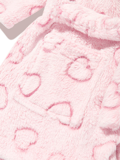DKNY Baby Girls Heart Bathrobe in Pink