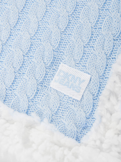 DKNY Baby Boys Sherpa Fleece Blanket in Blue (90cm)