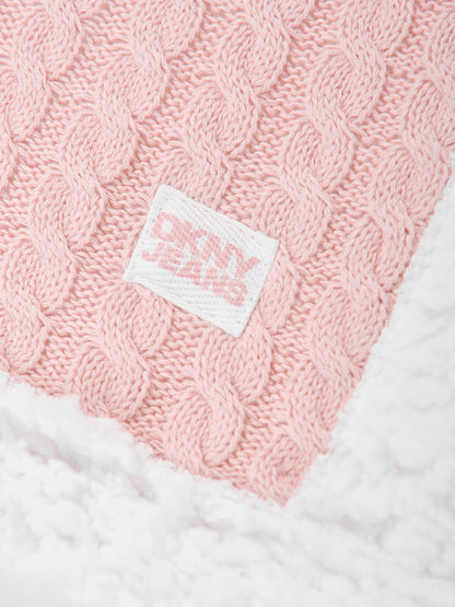DKNY Baby Girls Sherpa Fleece Blanket in Pink (90cm)