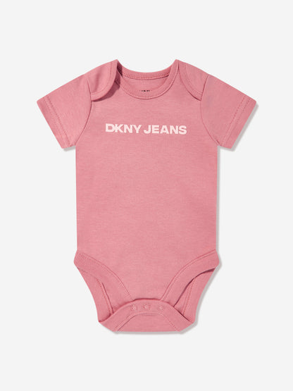 DKNY Baby Girls 5 Piece Babygrow Set in Pink