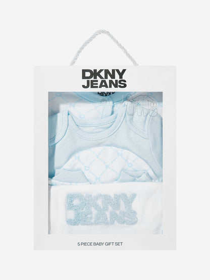 DKNY Baby Boys 5 Piece Babygrow Set in Blue