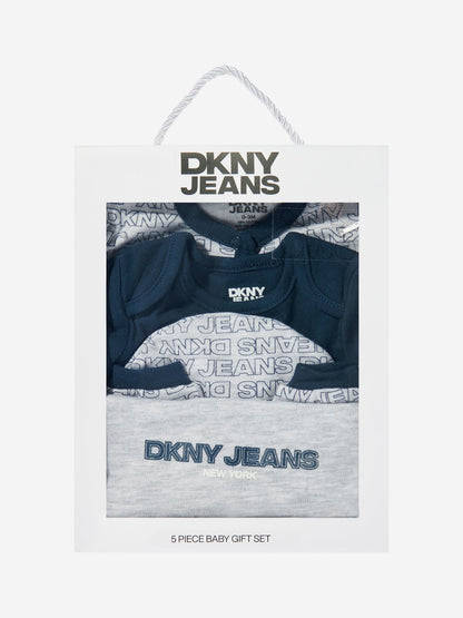 DKNY Baby Boys 5 Piece Babygrow Set in Navy